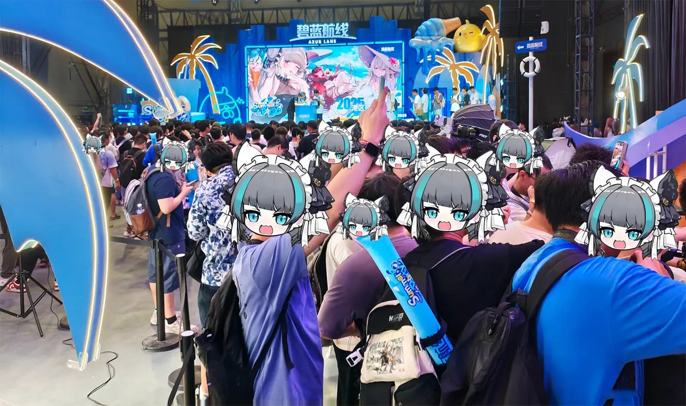 《碧蓝航线》玩家与Coser合影留念场景