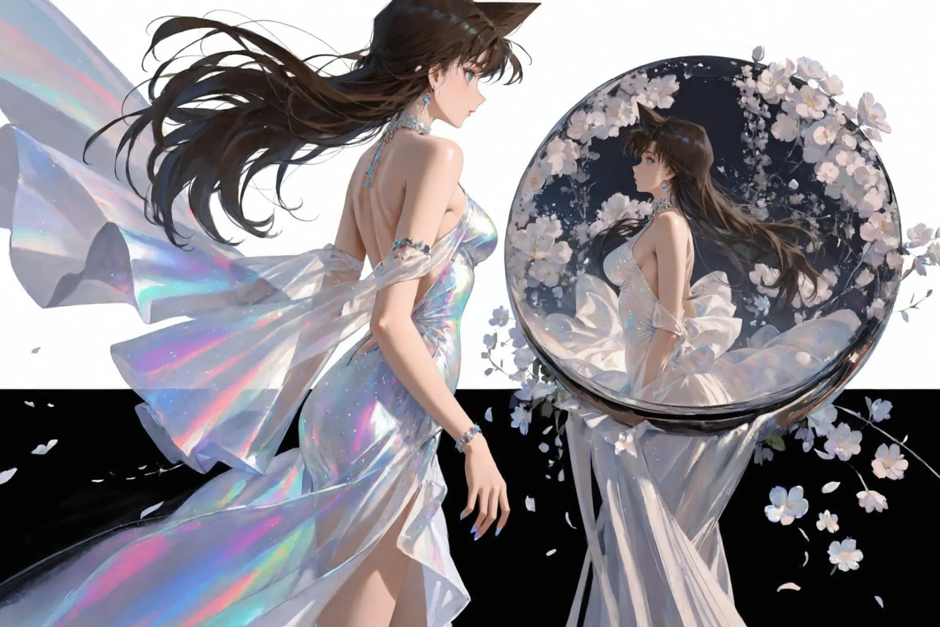 Xueer V3 AI model generated anime character Shenhe from Genshin Impact with perfect hands no LoRA needed