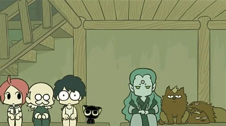 罗小黑同人小说上一篇《上街买菜》插图，展示角色乡村买菜场景，国创漫话专栏游戏粉丝收藏必备