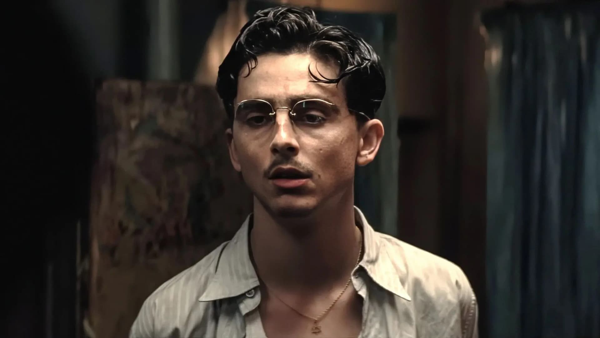 Timothée Chalamet as Marty Mauser in Marty Supreme promotional still from A24