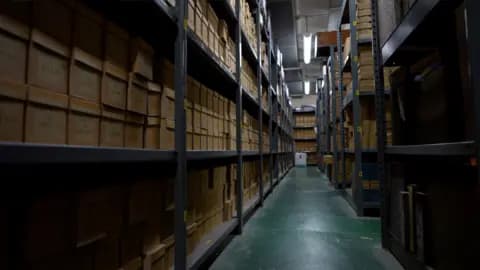Close-up of a century-old bowel cancer sample preserved in paraffin wax