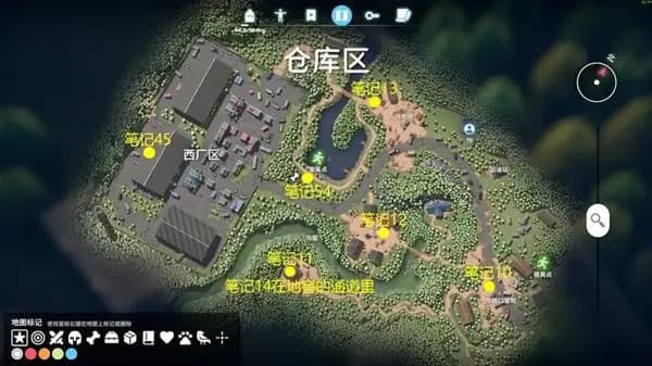 逃离鸭科夫仓库区笔记收集点位详细标注图