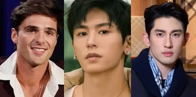 2025全球百大型男前三名：张哲瀚（中）、雅各艾洛迪（左）、孙政（右）合影