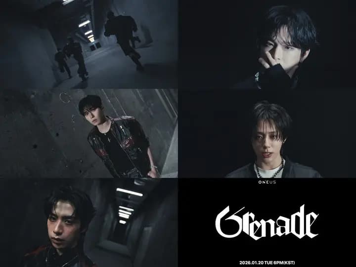 ONEUS成员在单曲专辑《原》MV预告中于地下通道全速奔跑的场景
