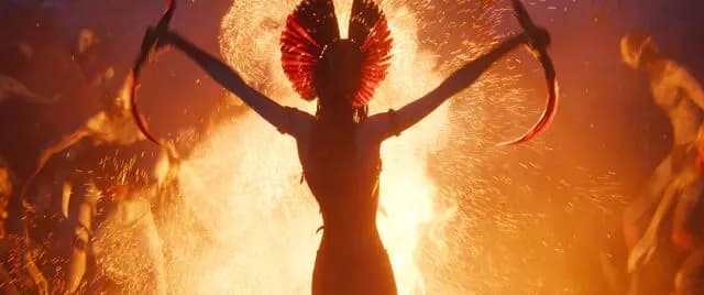 纳威人驾驭飞行生物进行空战的宏大场面