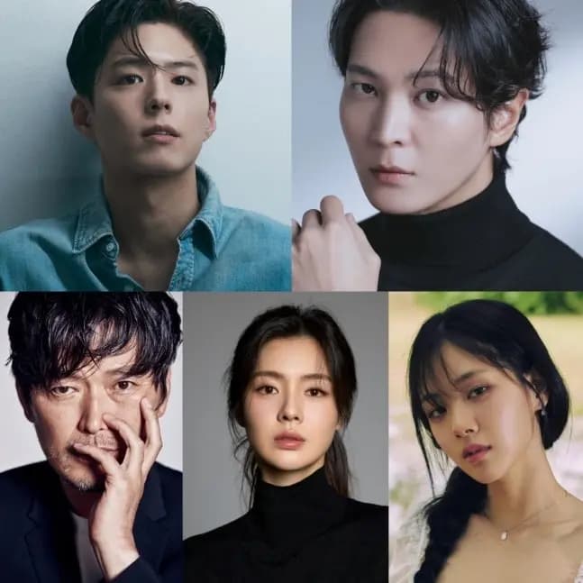 朴宝剑、朱元、郑在咏、李先彬、金亨瑞五位主演合影，金汉珉导演新片《刀：古斗幕之剑》豪华阵容官宣