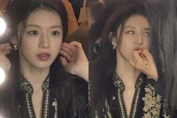 高允贞身穿白色蕾丝礼服在社交媒体晒出的自拍近照