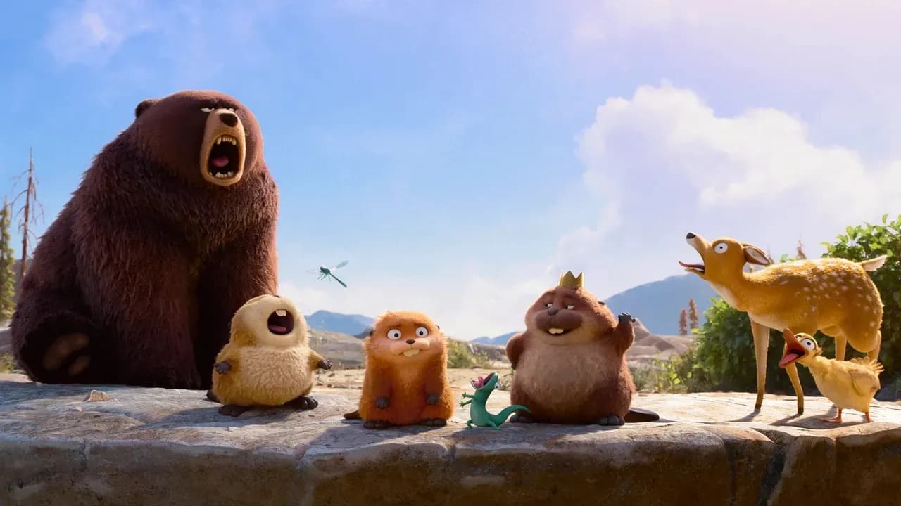 动画电影《跳行者》海报,少女意识进入机械海狸探索动物世界