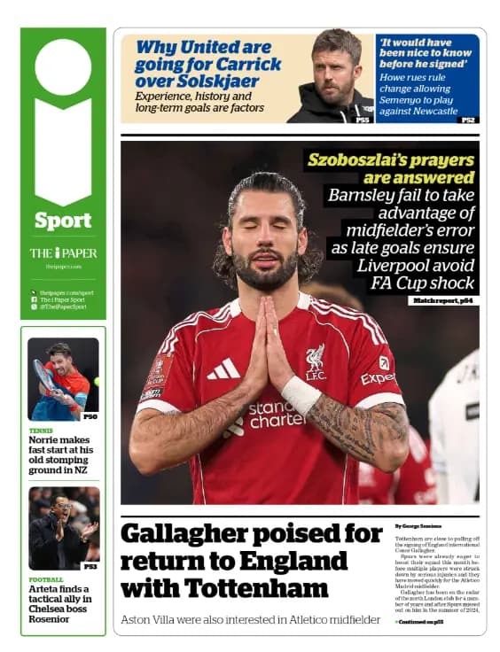 曼城有意引援安德森——周二转会流言